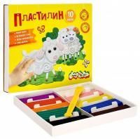 Пластилин 10цв 150г со стеком Каляка-Маляка 1/38