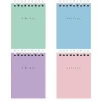 Блокнот 40л А7 75х105мм гребень клетка BRAUBERG Minimal Pastel 1/120