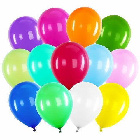 Воздушные шары 30см Яркие цвета ассорти BRAUBERG KIDS 100/100