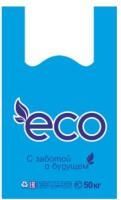 Пакет Майка ПНД (30+15)х50-18  Eco голубой Д 100/1000