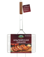 Решетка для барбекю средняя Альпийская 33х22см 6 секций Пикничок 1/1 
