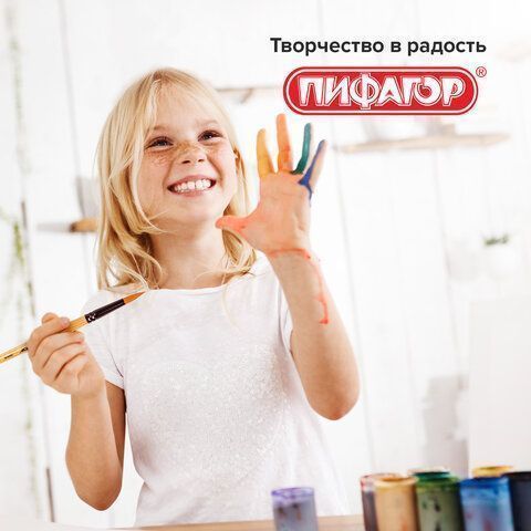 Кисть синтетика круглая №6 ПИФАГОР 1/30/1800