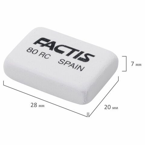 Ластик  28х20х7мм белый прямоугольный FACTIS 80 RC 1/80
