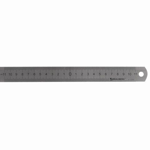 Линейка 30см металлическая BRAUBERG 1/20/200