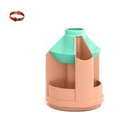 Подставка-органайзер 107х107х130мм вращ 10 отд персик с зеленым ErichKrause Mini Desk 1/8