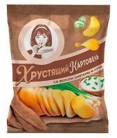 Продукты, Хрустящий картофель чипсы со вкусом сметаны и лука произведены из свеж картофеля 40 г 1/30