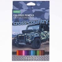 Карандаши цветные 18цв шестигранные с заточкой Cross country ECO 1/8/160