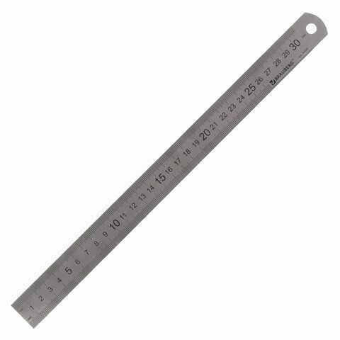Линейка 30см металлическая BRAUBERG 1/20/200