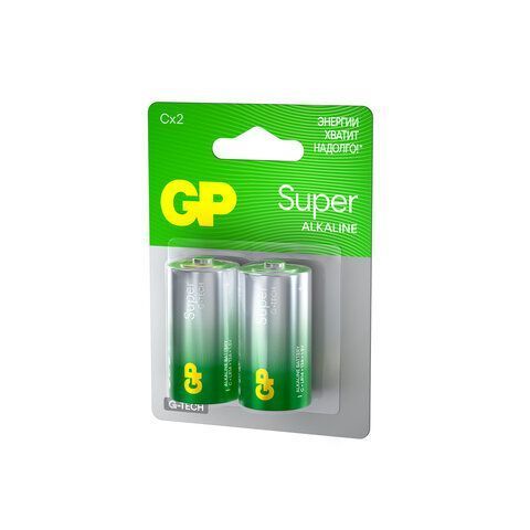 Элемент питания GP Super, С (LR14, 14А), алкалиновые, 2 шт., в блистере, 14A-2CR2 1/10/80 (клиент)