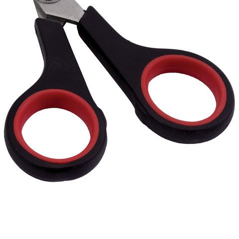 Ножницы 140мм метал черно-красные резиновые вставки SOFT GRIP ОФИСМАГ 1/12/288