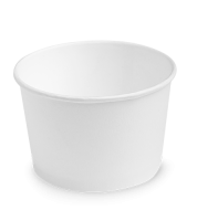 Контейнер бумажный супница 300мл d-100 крафт белая OSQ ROUND BOWL (крышка 465042) 30/600