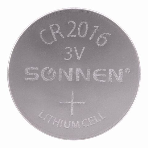 Элемент питания SONNEN CR2016 литиевая 1 шт в блистере (отрывной блок)1/20 (вывод)