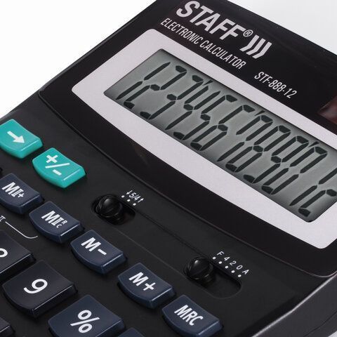 Калькулятор настольный STAFF STF-888-12 (200х150 мм) 12 разрядов двойное питание 1/10/40
