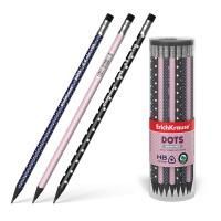 Карандаш ч/гр НВ заточенный трехгранный пластик Dots ErichKrause 1/42