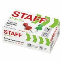Силовые кнопки-гвоздики цветные 50шт в картонной коробке Staff 1/24/240